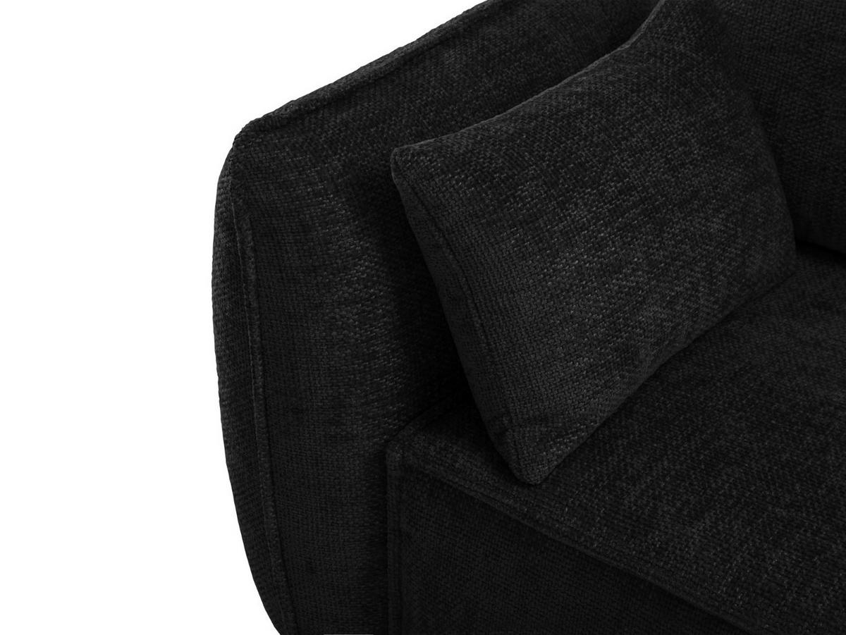 AUSKLAPPBARES-ECKSOFA rechts mit Container Kaelle aus Chenille-Stoff schwarz 4 Sitzplätze - Schwarz, Textil (165/252cm) - Micadoni