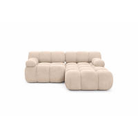 CHAISELONGUE Modular, Veloursstoff Salvador, Gelb, Rechts, Selia - Gelb/Creme, Holz (190/160cm) - Kaiser Möbel