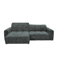 ECKSCHLAFSOFA mit elektronische Sitztiefenverstellung - Schwarz/Grün, Kunststoff/Textil (297/170cm) - ed exciting design