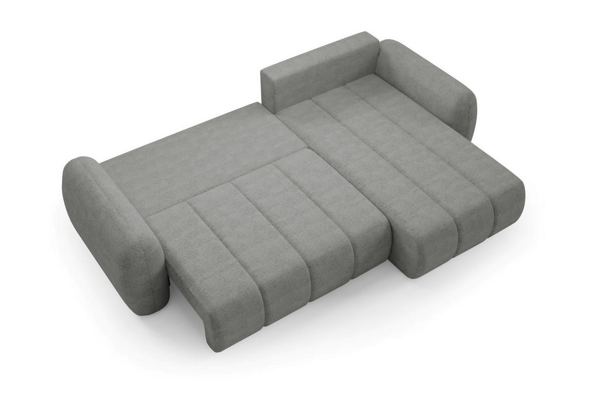 ECKSOFA mit Schlaffunktion Premium Grau - Schwarz/Grau, Holz/Holzwerkstoff (304/190cm) - Furnisell
