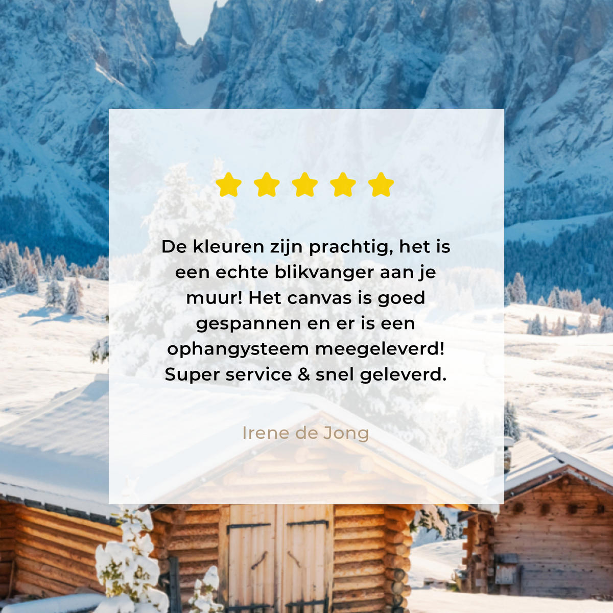 LEINWANDBILD Winterlandschaft - Hütte - Berge - Ausblicke - Aussicht - Natur Wandbilder 80x60 cm - Weiß Hochglanz, Textil (80/60cm) - MuchoWow