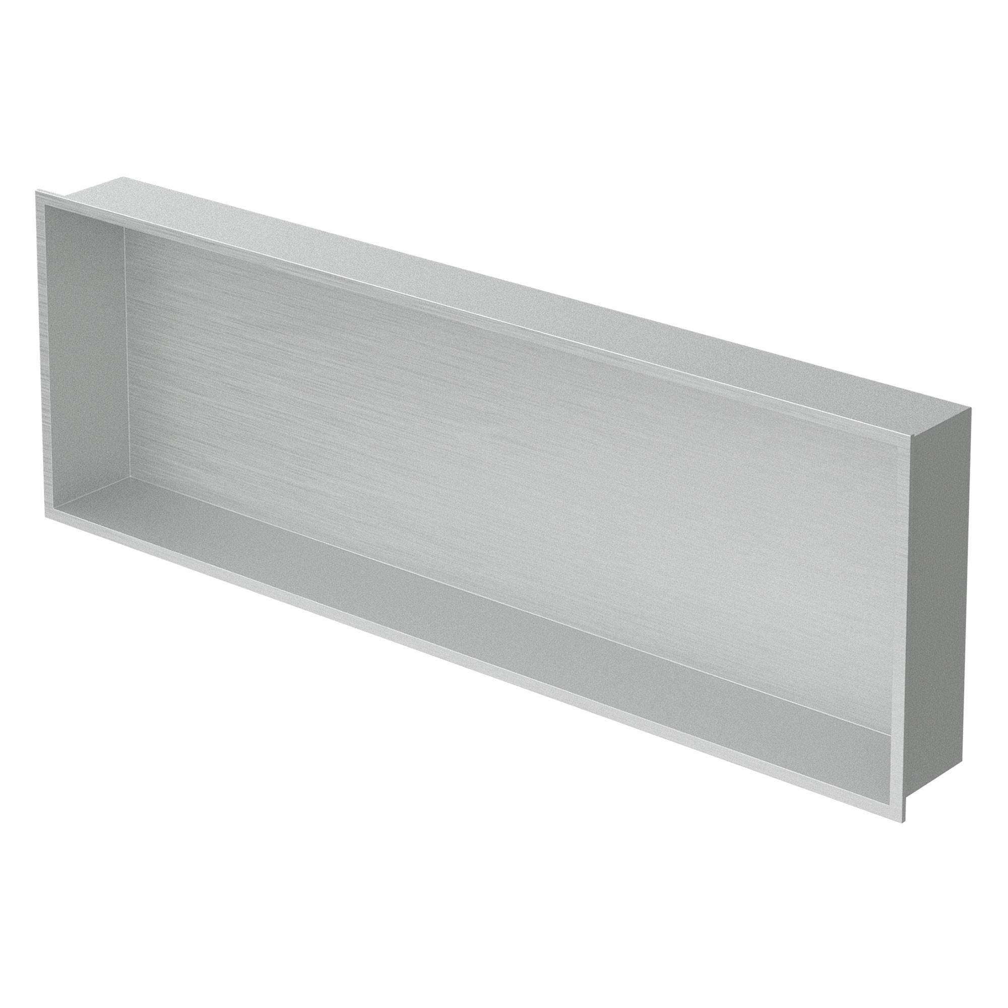 DUSCHNISCHE Silber 90/30 cm - Silberfarben, Metall (32/10/92cm) - LuxeBath
