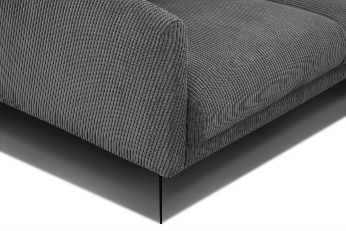SOFA VILT 2,5-Sitzer, dunkelgrau - Dunkelgrau/Schwarz, Holzwerkstoff/Kunststoff (202/89/94cm) - Courtois Laville