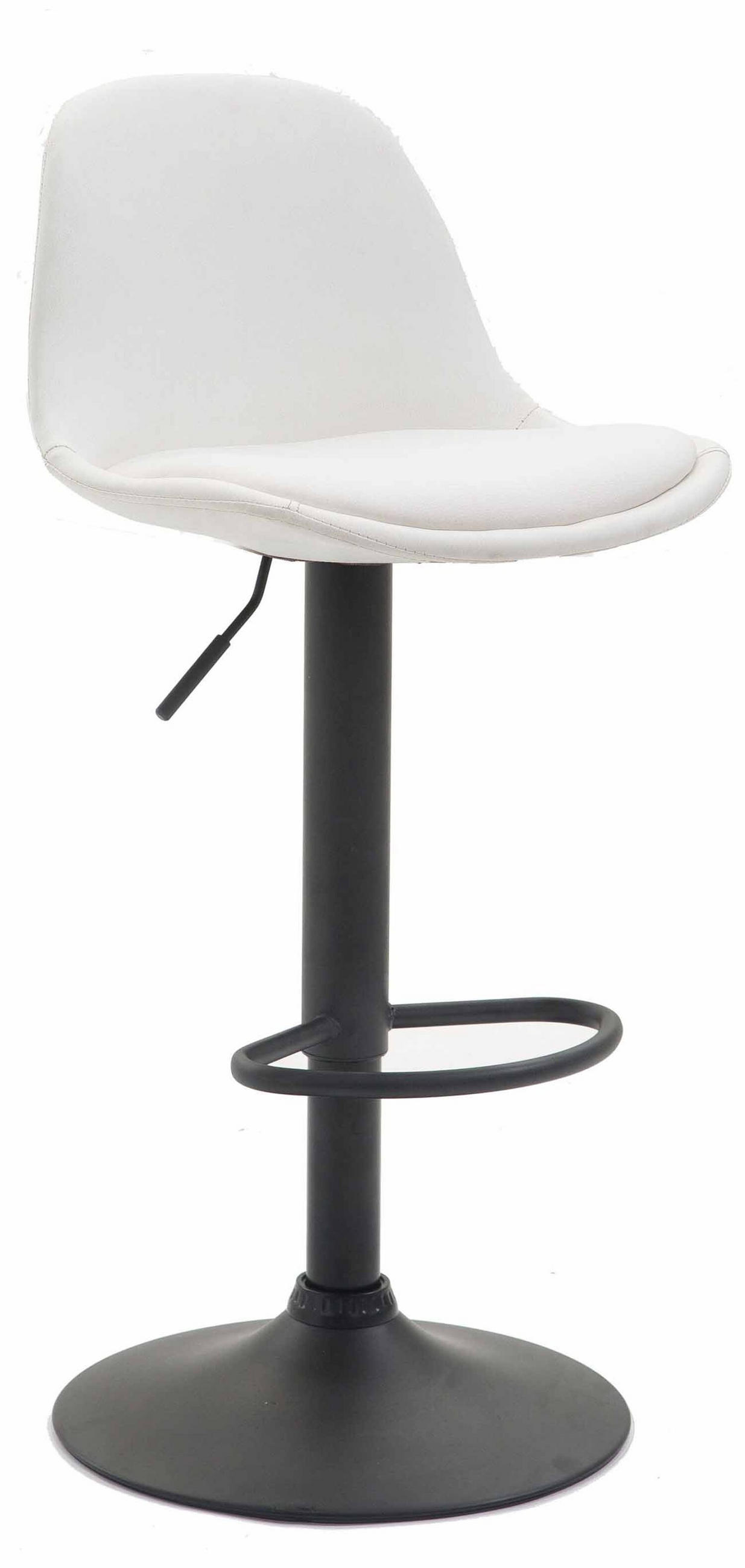 BARHOCKER Kilian, Gestell schwarz, Vollgepolstert Kunstleder Weiß - Schwarz/Weiß, Kunststoff/Textil (39/100/43cm) - TPFLiving