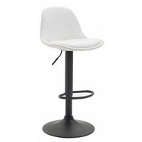 BARHOCKER Kilian, Gestell schwarz, Vollgepolstert Kunstleder Weiß - Schwarz/Weiß, Kunststoff/Textil (39/100/43cm) - TPFLiving
