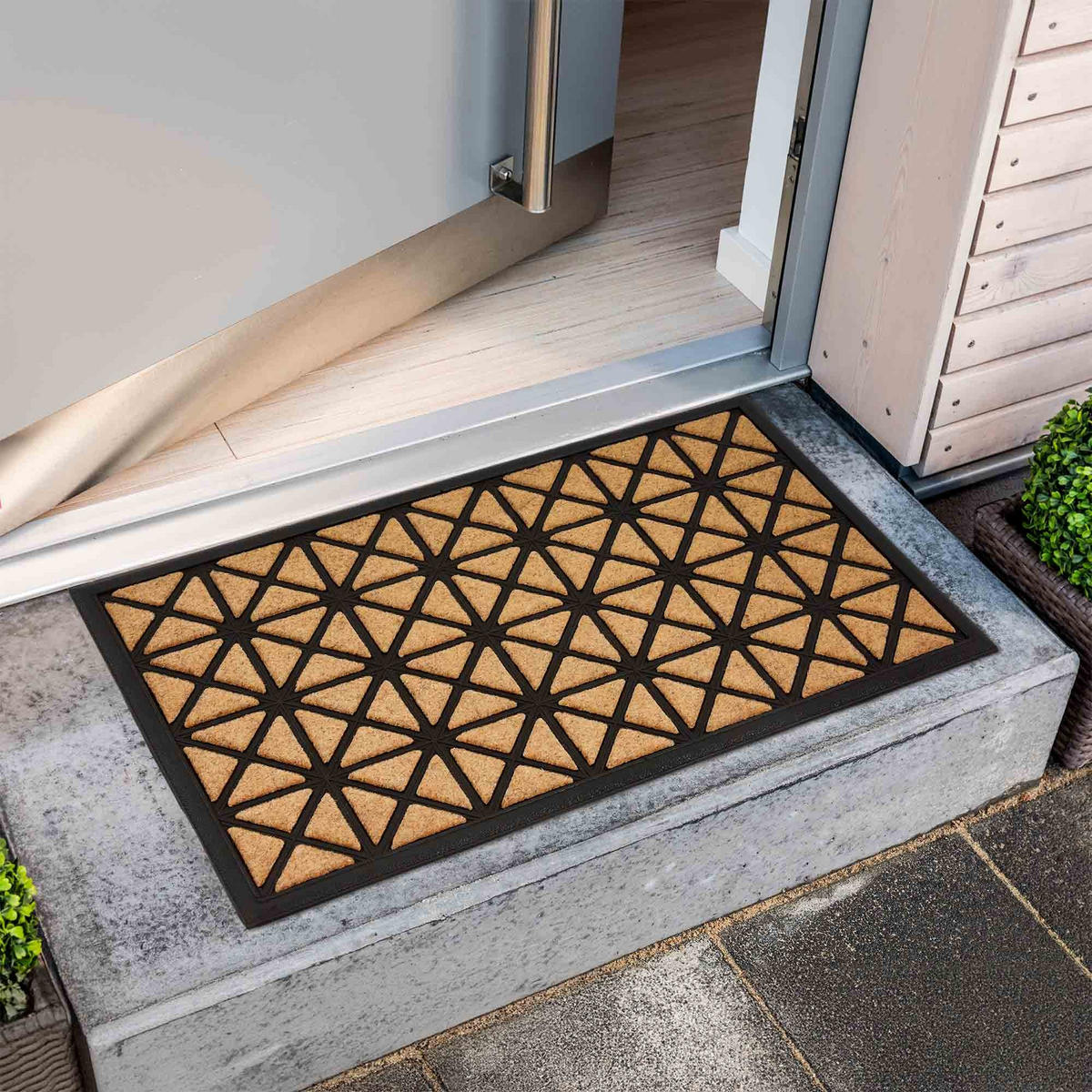 FUSSMATTE FÜR DEN AUßENBEREICH BORDER GRAPHIC - Beige, Textil (45/75cm) - Astra
