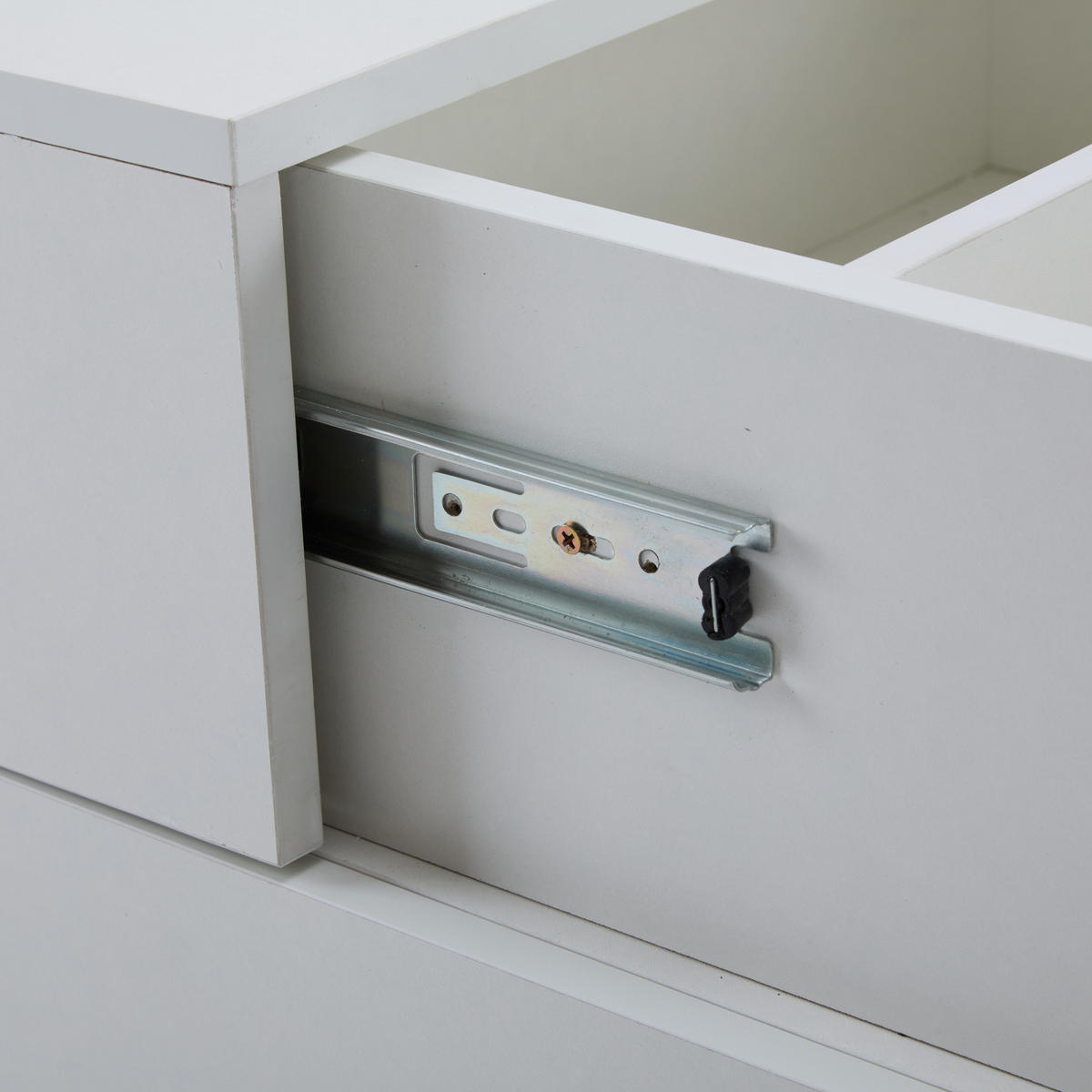 COUCHTISCH 90/55/45 cm weiß mit verschiebbarer Tischplatte 4 Schubladen - Weiß, Holzwerkstoff (90/55/45cm) - OKWISH