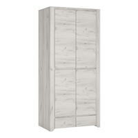 KLEIDERSCHRANK Emmi in Weißeiche – Kleiderschrank 2türig 84 x 190,5 x 58,2 cm - Weiß, Holzwerkstoff (84/58/190cm)