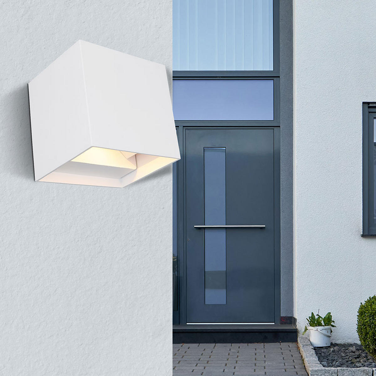 LED WANDLEUCHTE Veronika Aluminium Weiß - Weiß, Metall (10/10/10cm) - Globo Lighting