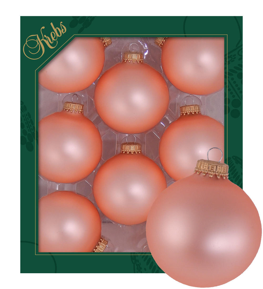 CHRISTBAUMKUGELN Uni-Design Alessia Rosa 7cm (Glas / 8 Stk.) - Rosa, Glas (7/7/7cm) - Krebs Glas Lauscha