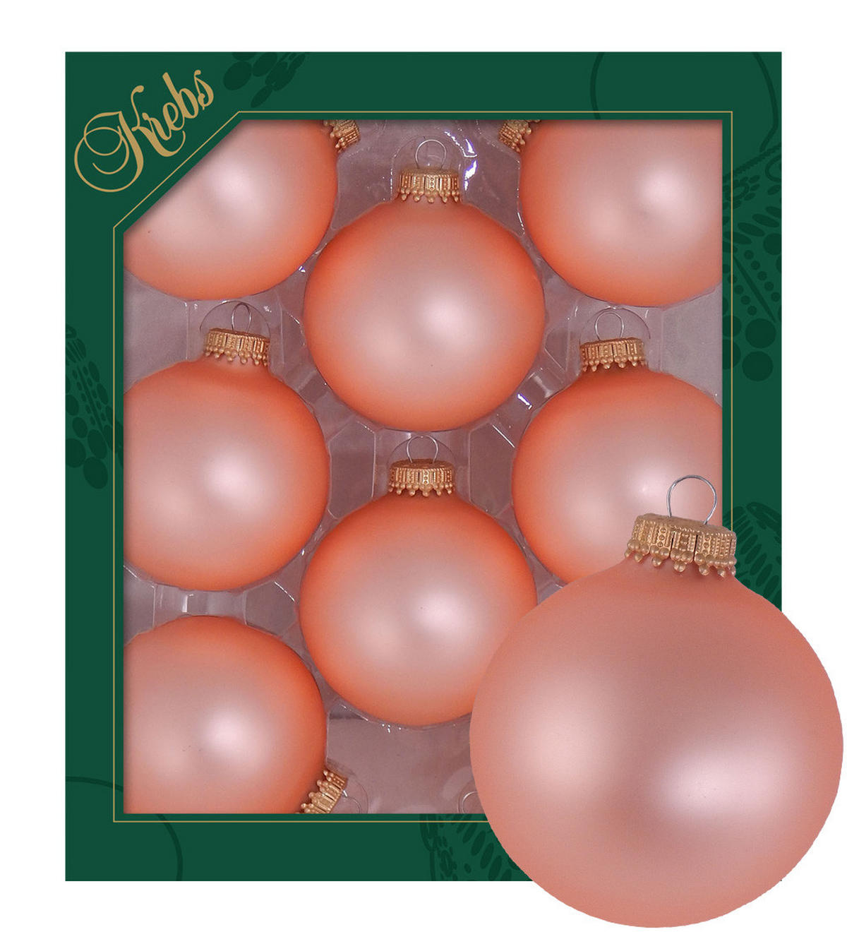 CHRISTBAUMKUGELN Uni-Design Alessia Rosa 7cm (Glas / 8 Stk.) - Rosa, Glas (7/7/7cm) - Krebs Glas Lauscha