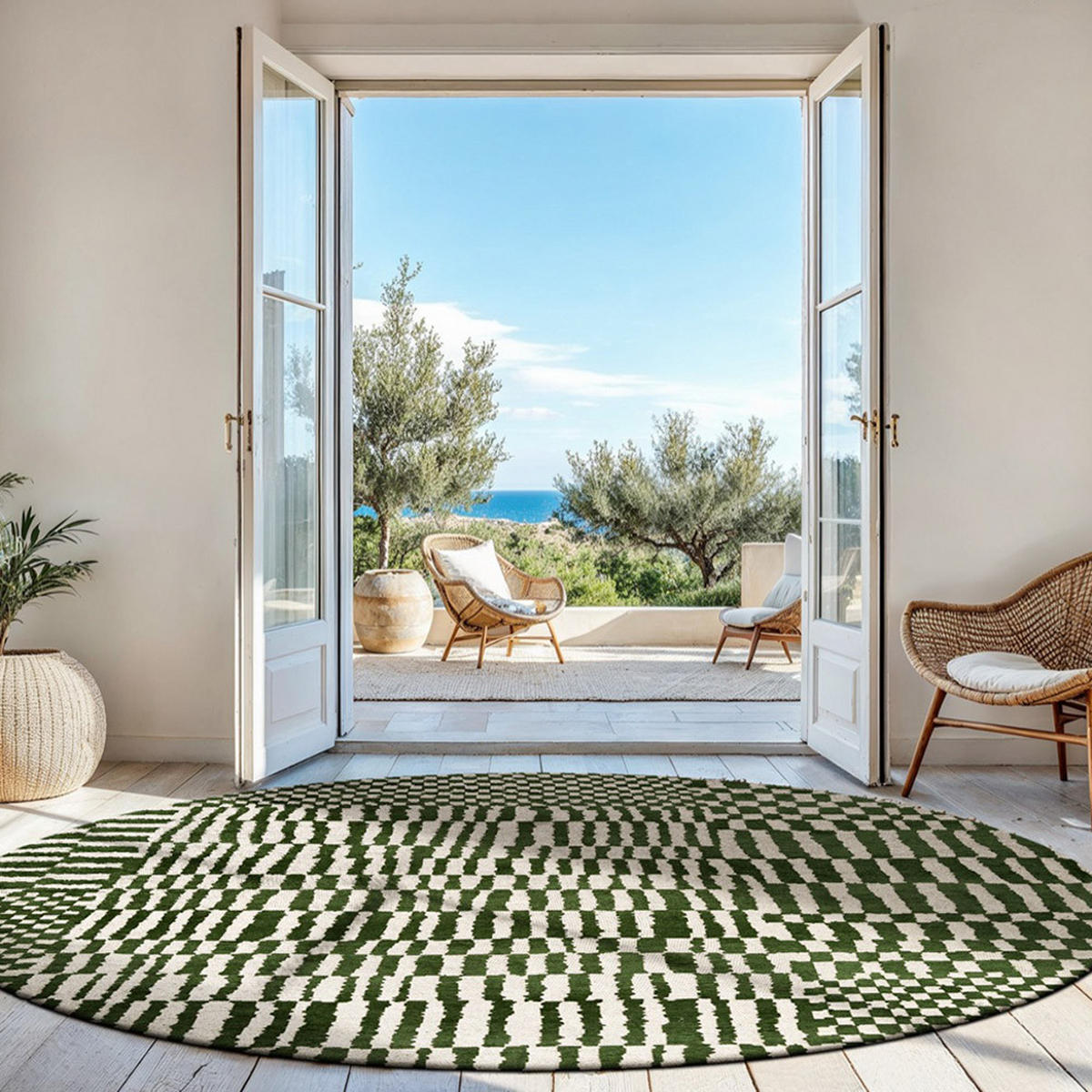 TEPPICH Oasis Structures Berber 240/240 cm - Grün, Textil (240/240cm) - Louis De Poortere