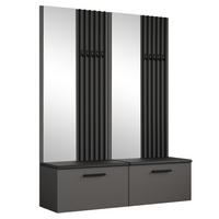 GARDEROBENSCHRANK MODULO 161,2/204/40 cm Modern Garderobe-Set Grau - Schwarz/Grau, Holzwerkstoff (161.2/204/40cm) - MASSENO