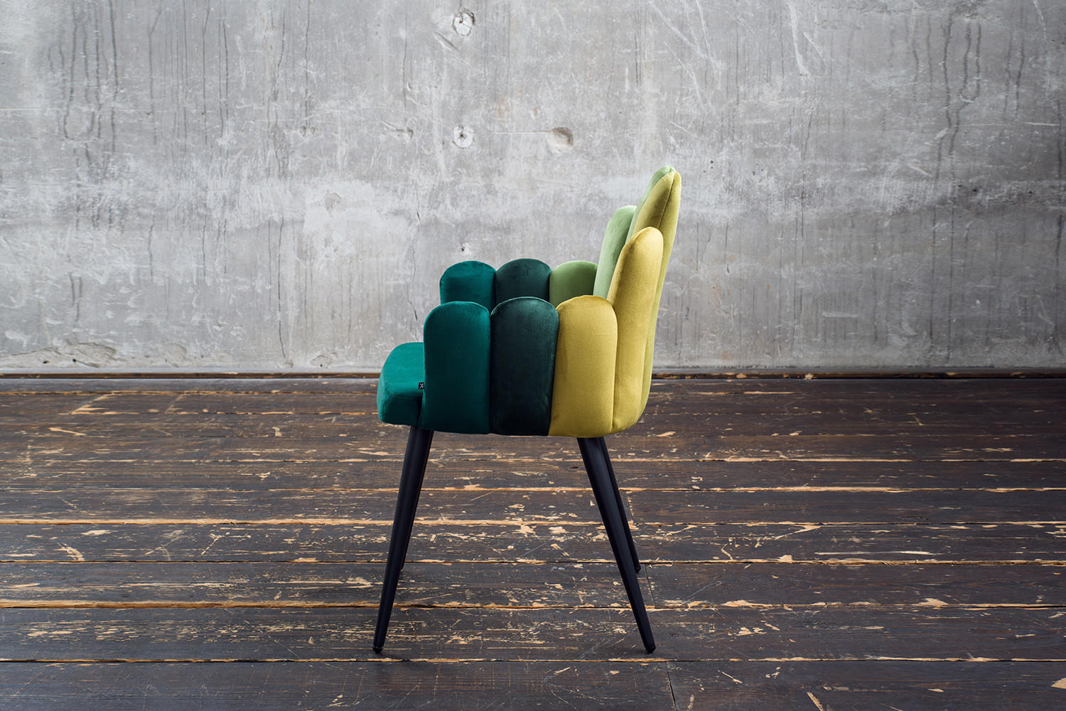 ESSZIMMERSTUHL FREJA Grün Velvet - Schwarz/Grün, Kunststoff/Textil (58/85/56cm) - KAWOLA