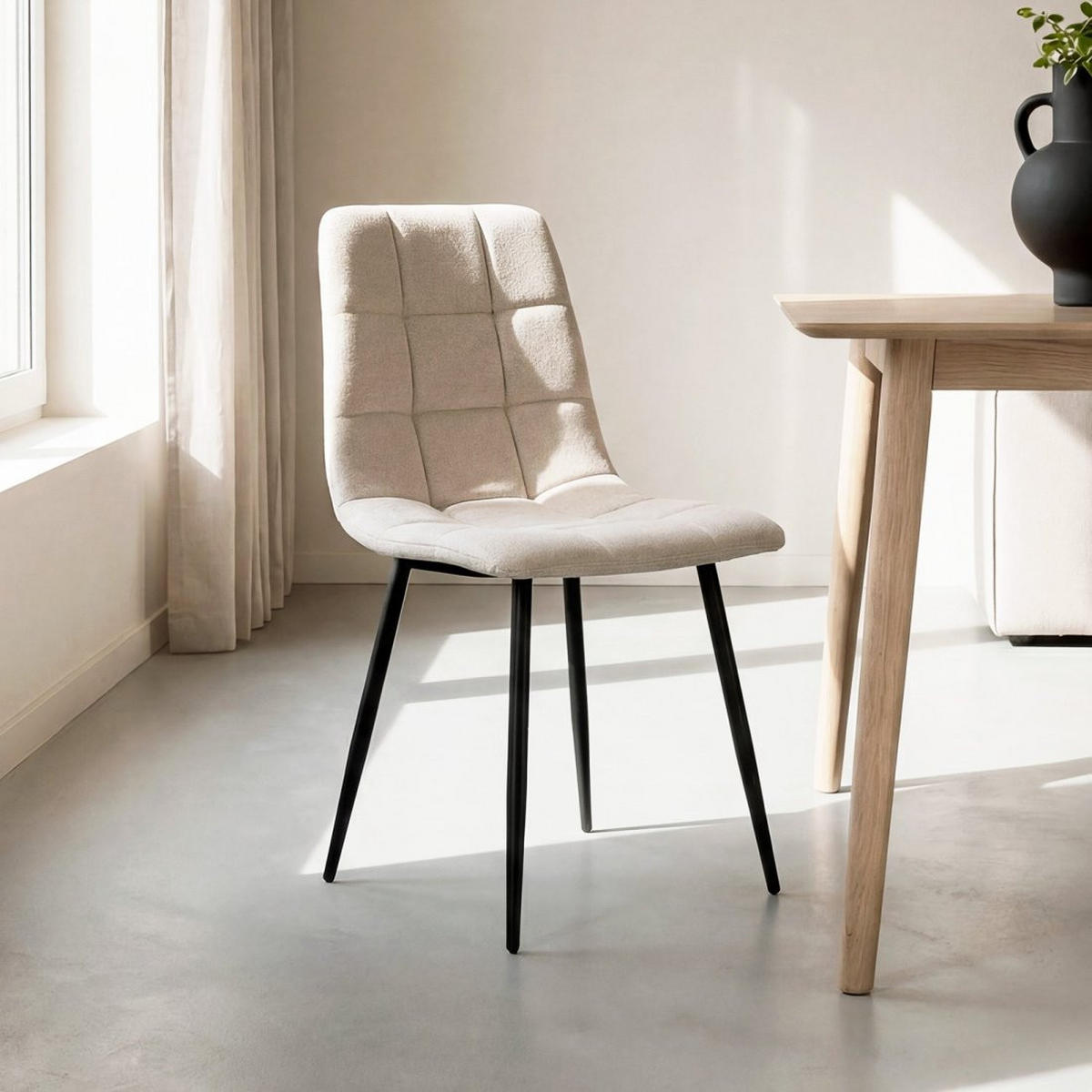 ESSZIMMERSTUHL Ailan Beige 43 cm x 88 cm 4er-Set - Beige, Textil (43/88/56cm) - Klast Home