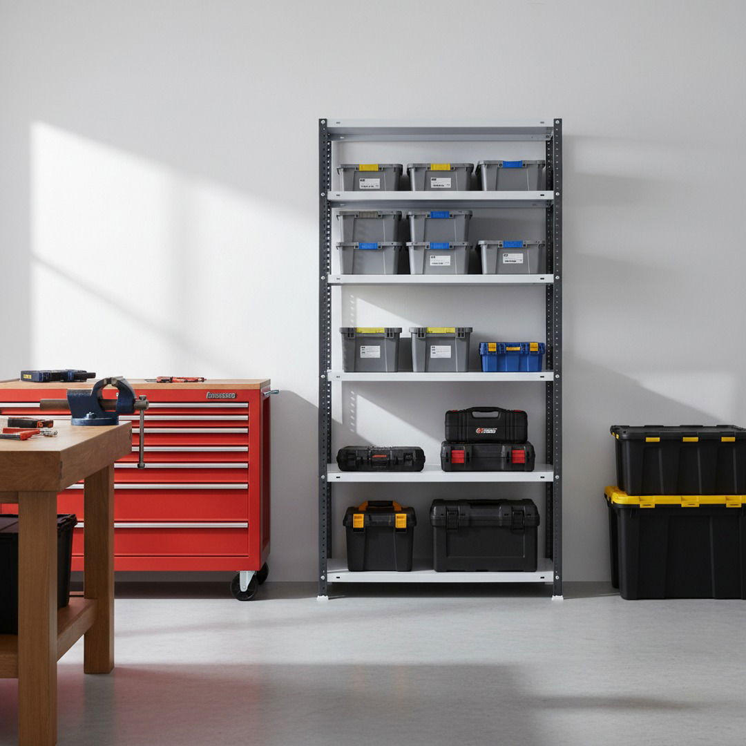 SCHRAUBREGAL PANDA | HxBxT 180x90x50cm | 5 Fachböden | Fachlast 100kg | Anthrazit-Weiß - Anthrazit, Metall (90/180/50cm) - PROREGAL