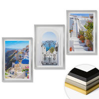 WANDBILDER 3er Set - 40x60 cm Silberner Rahmen - Santorini-Architektur Oia - Silberfarben, Kunststoff (40/60cm) - ArtPrintCave