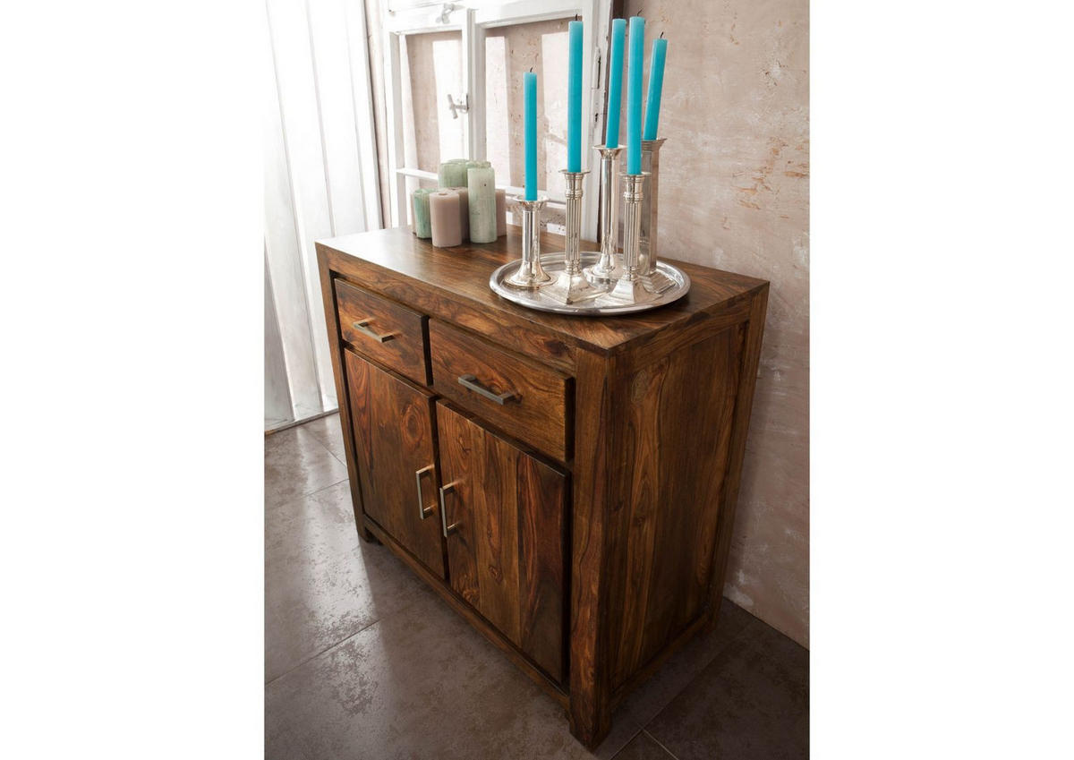 SIDEBOARD Sheesham 90x45x85 braun lackiert METRO LIFE #130 - Braun, Holz (90/85/45cm) - Massivmoebel24