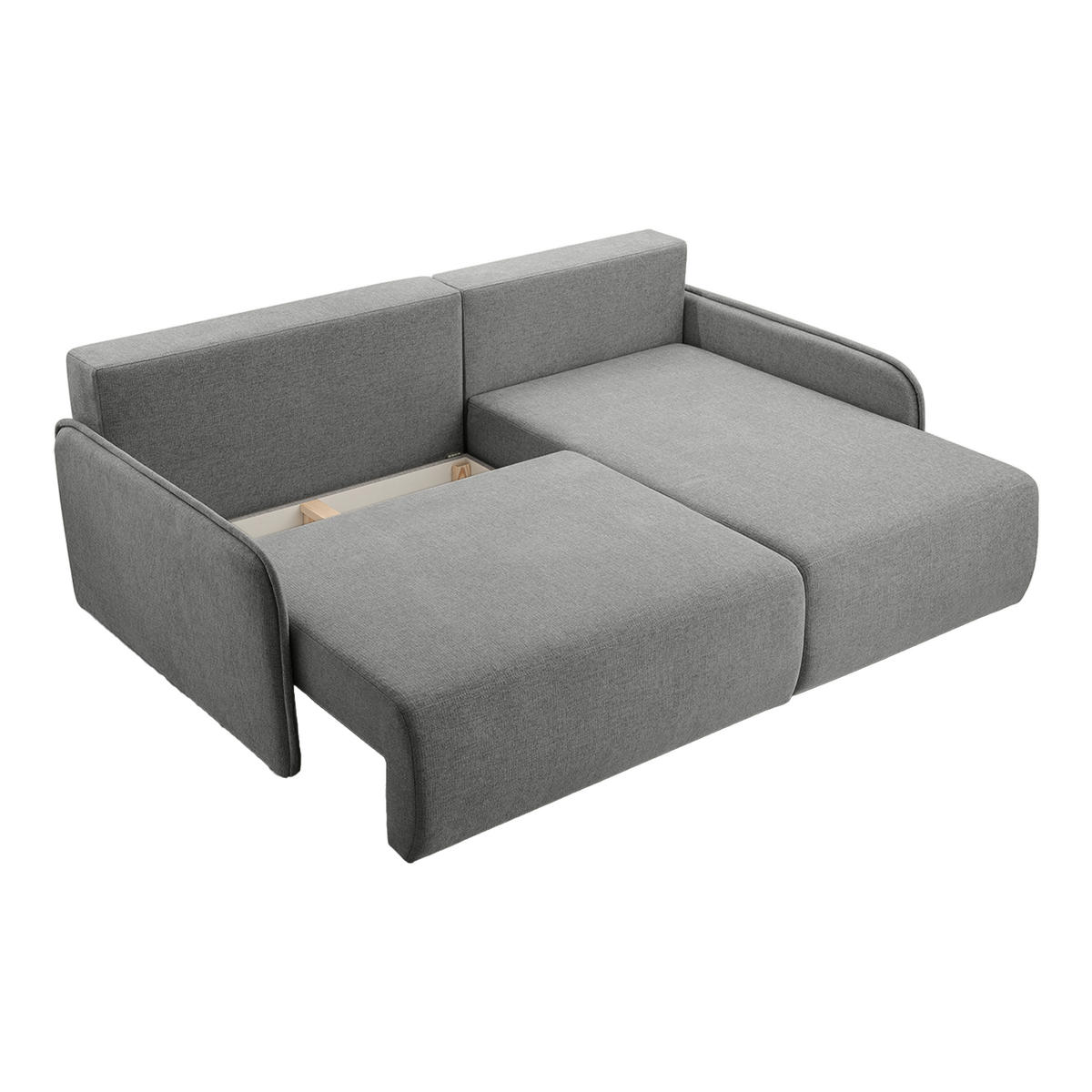 ECKSOFA BLIKO mit Schlaffunktion, Grau - Grau, Textil (198/150cm) - Fedve