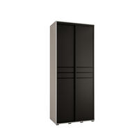 SCHWEBETÜRENSCHRANK 235,2/110/60 2-türig - Schwarz/Weiß, Holz/Metall (110/235/60cm) - Abiks Möbel