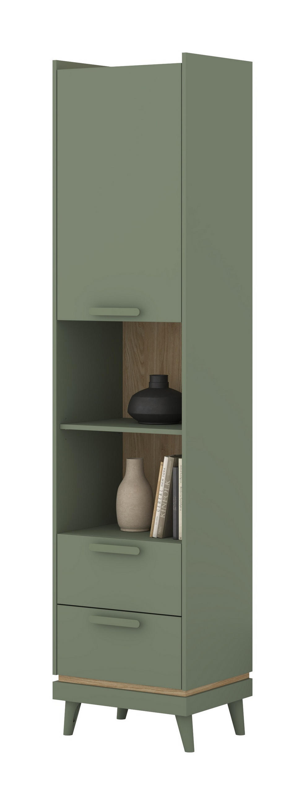 BÜCHERREGAL ACARA 50x40x215 cm, Regal Hellgrün - Hellgrün, Holzwerkstoff (50/215/40cm) - MASSENO