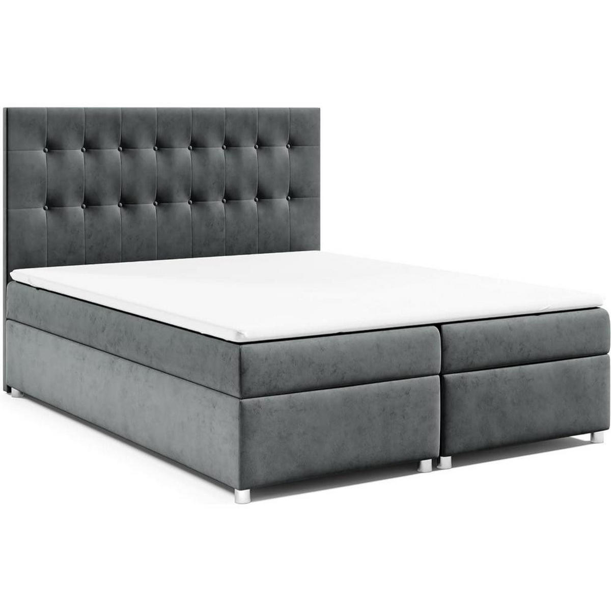 BOXBETT Trinity K-6 Bonellfederkern inkl. Topper - Graphitfarben, Holz/Holzwerkstoff (200/200cm) - Best For Home