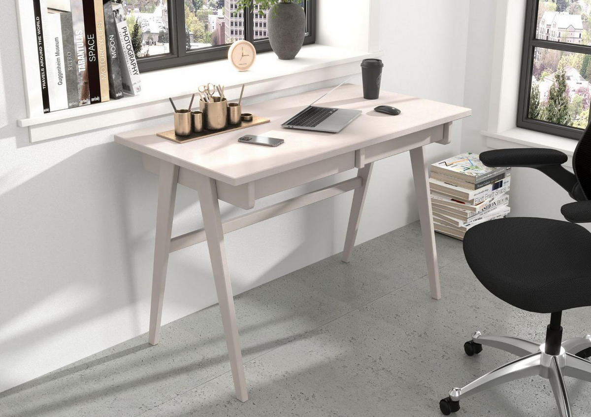 SCHREIBTISCH Edda, 120/65/75 cm in Weiß, Buchenholz - Weiß, Holz/Buchenholz (65/120/75.5cm) - Visby