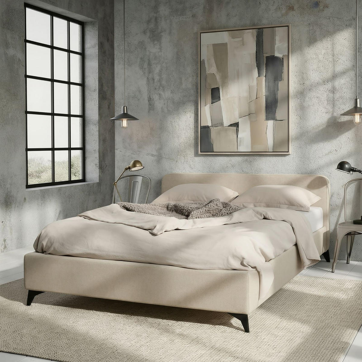 POLSTERBETT VIRETTA 140x200 cm weiß - Weiß, Textil (140/200cm) - IDIMEX