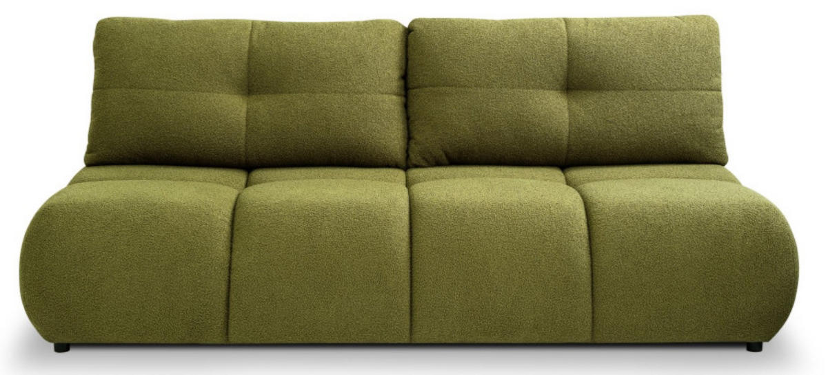 SOFA Grün MILA Ausziehbar Ohne Armlehnen Bouclé - Grün, Textil (214/89/104cm) - Sepro Meble