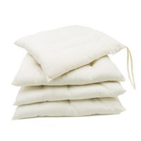 STUHLKISSEN, 4er-Set, 40x40 cm, 100% Polyester, Weiß - Creme, Textil (40/40/3cm) - Zollner