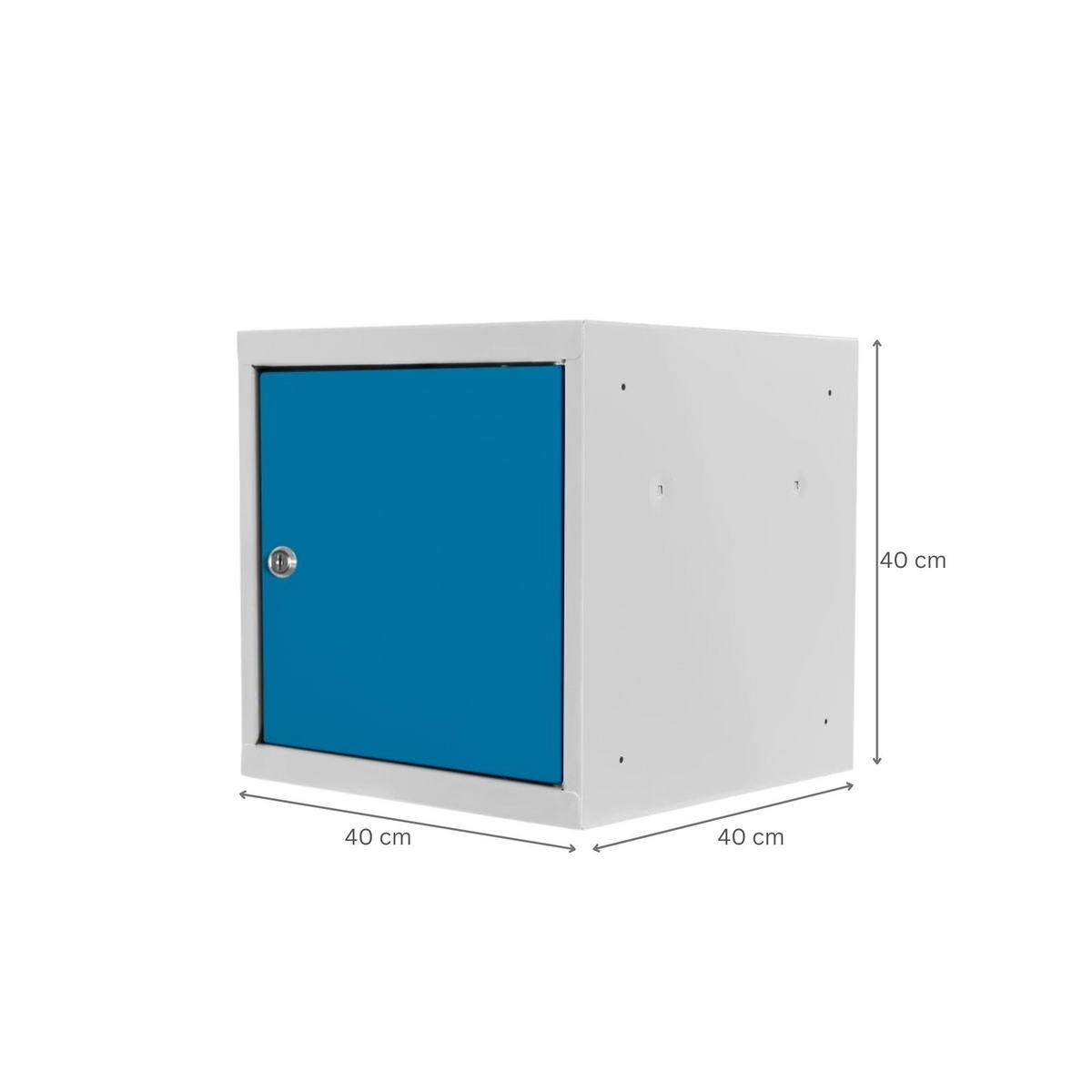SCHLIESSFACHWÜRFEL Blocky mit Zylinderschloss + 2 Schlüssel 40x40x40cm Lichtgrau/Lichtblau - Blau/Grau, Metall (40/40/40cm) - PROREGAL