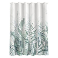 DUSCHVORHANG Botanik - Tropische Blätter Grün 180/180 cm - Grün, Textil (180/180cm) - Bilderwelten