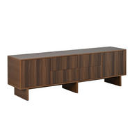 LOWBOARD DE-40412 4 Schubladen mit Wellen-Design Walnuss - Walnussfarben, Holzwerkstoff (180/56/40cm) - ComfortXL