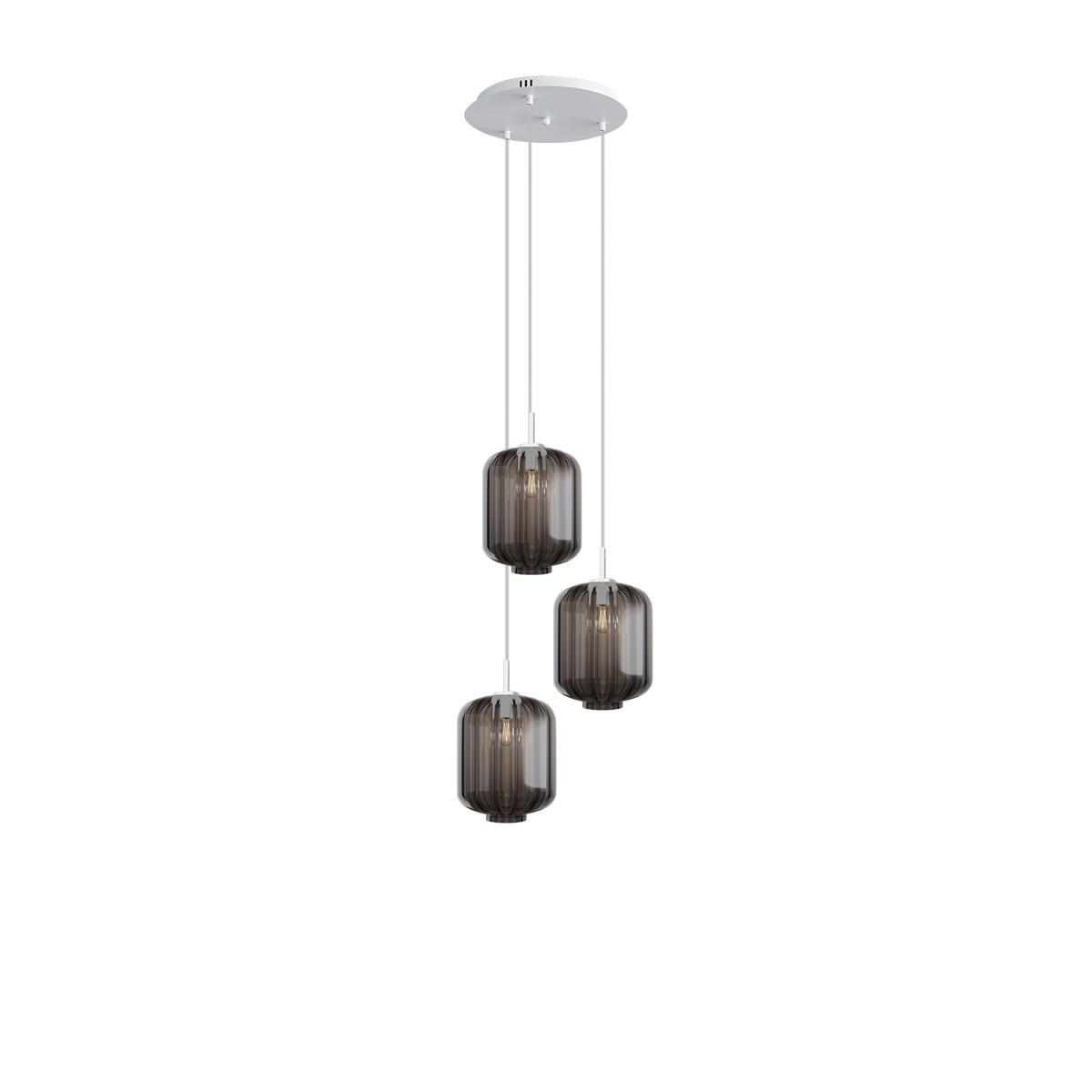 GALERIELEUCHTE Velo 3-flammig Rauch Ø 25 cm - Anthrazit/Weiß, Glas (25/25/27cm) - s.luce