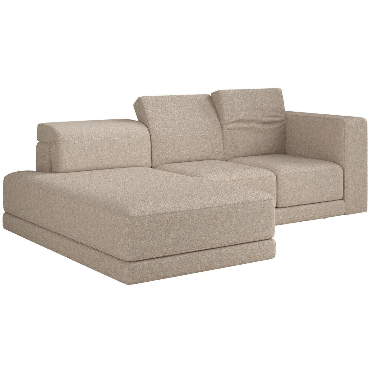 ECKSOFA Novals L-Form, 4-Sitzer, links 278 cm - Ecru/Schwarz, Holz/Kunststoff (278/168cm) - Selsey