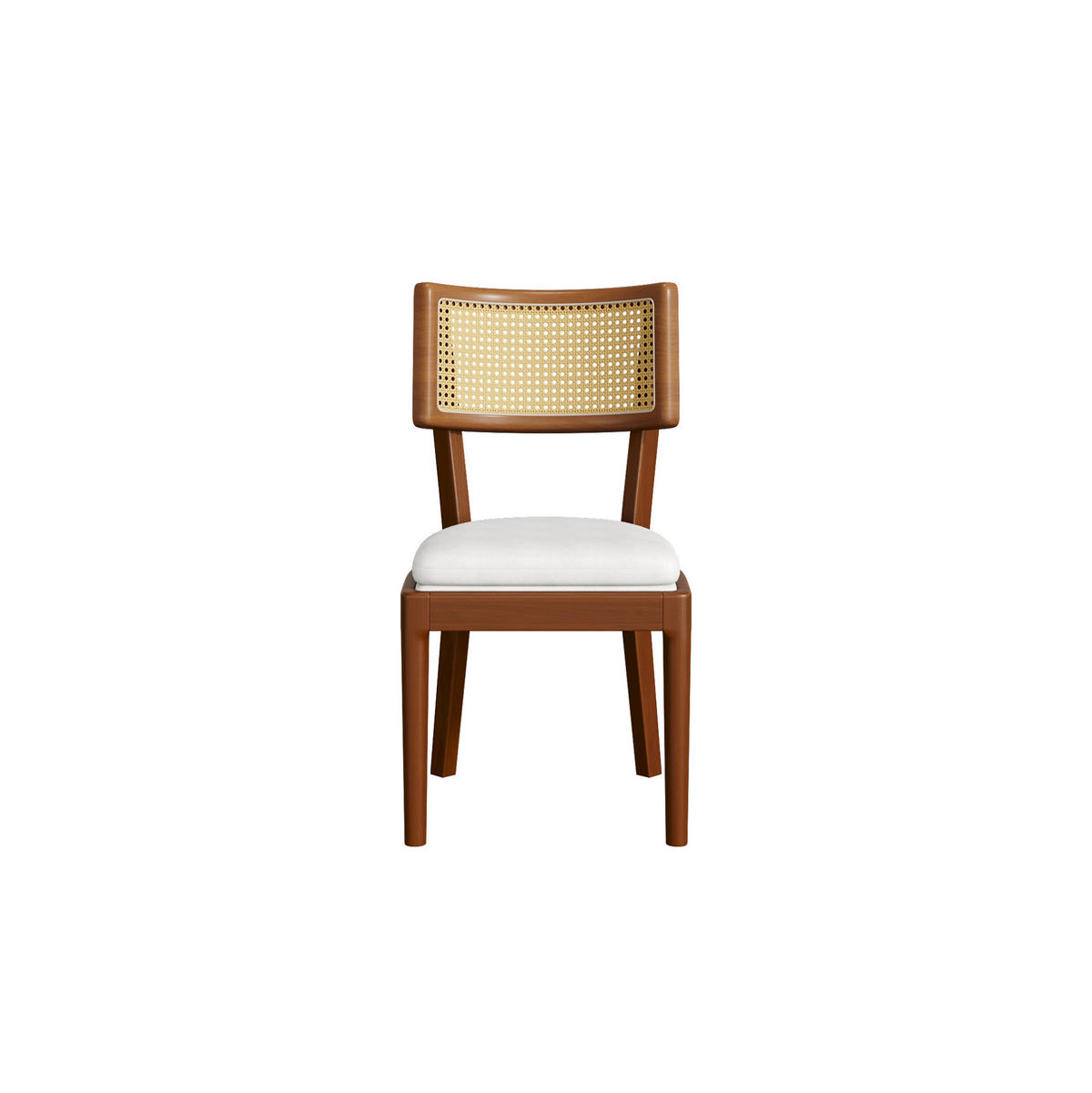 ESSZIMMERSTÜHLE 2er-Set Massivholz mit Rattan-Rückenlehne Leinen Nussbaum - Braun, Holz (58/88/50cm) - Meubliv