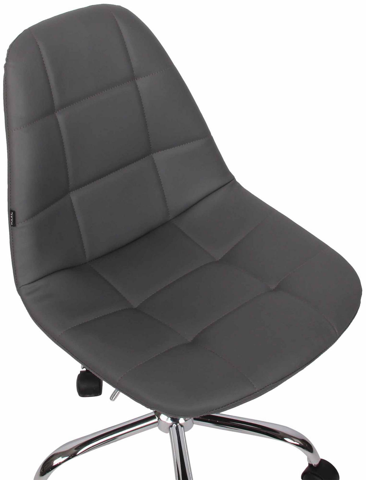 DREHSTUHL Lederlook grau - Chromfarben/Grau, Textil/Metall (47/79/56cm) - CLP