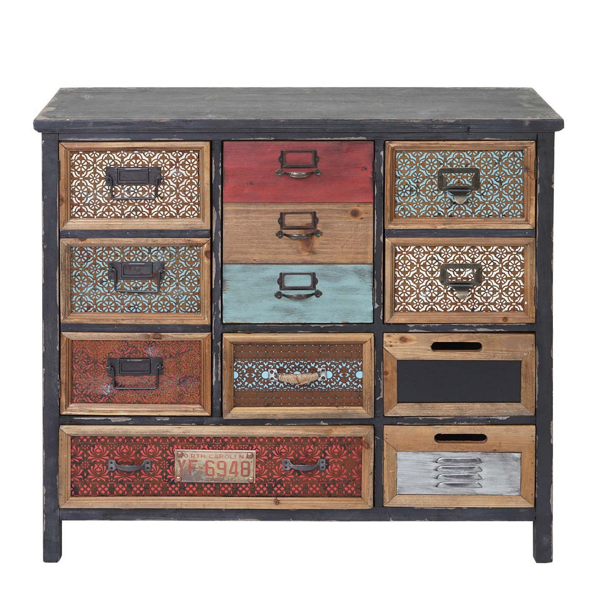 APOTHEKER-SCHRANK Multicolor - Multicolor, Holz (90/84/32cm) - MCW