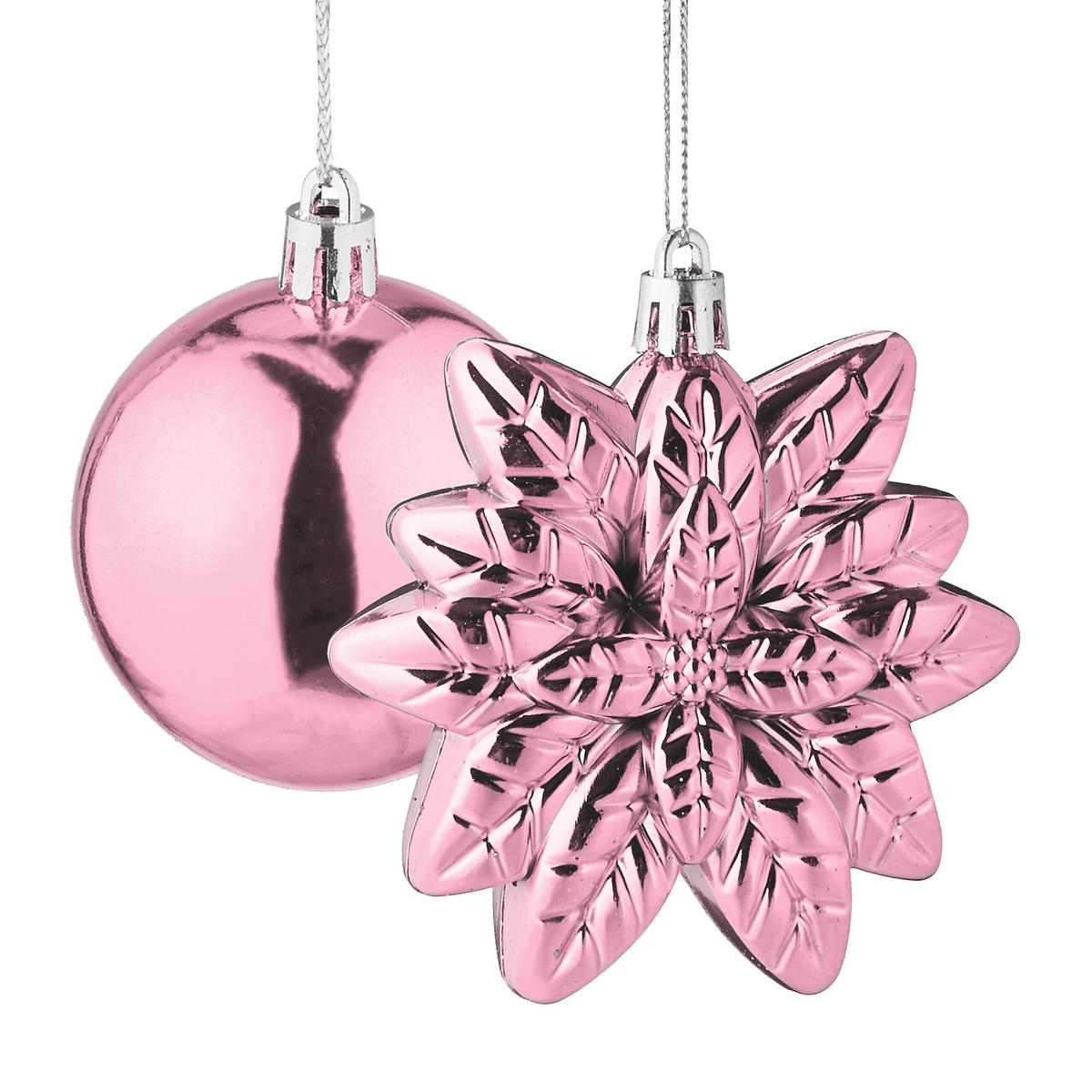 100-TLG.WEIHNACHTSKUGELN-SET - Rosa, Kunststoff (30/24/12cm) - Relaxdays