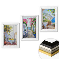 WANDBILDER 3er-Set - 20x30 cm Weißer Rahmen - Charmante Straßen, Pflanzen, Meer - Weiß, Kunststoff (20/30cm) - ArtPrintCave