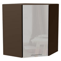 ECKHÄNGESCHRANK Essen W10/60 Weiß Hochglanz / Lava Matt 60 / 60 / 72cm - Dunkelgrau/Weiß Hochglanz, Holz/Holzwerkstoff (60/72/60cm) - Feldmann-Wohnen