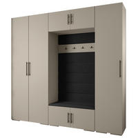 GARDEROBEN-SET 236,7/250/47 - Kaschmir/Schwarz, Holz/Metall (250/236.7/47cm) - Abiks Möbel