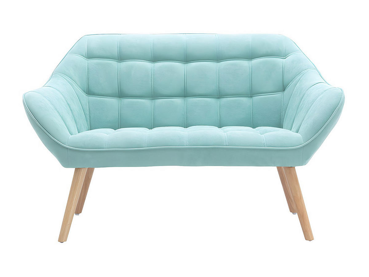 SOFA 2-Sitzer - Stoff - Hellgrün - CASERTA - Grün, Textil (127/77/73cm) - Vente-Unique