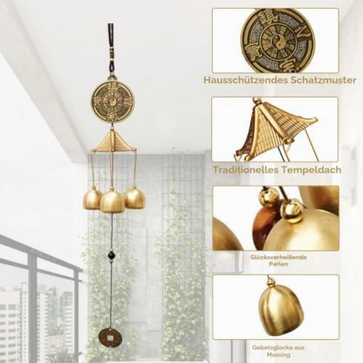 WINDSPIEL Metall 30 cm - Bronzefarben, Metall (46/15/2.8cm)