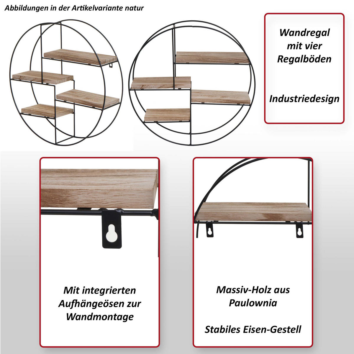 WANDREGAL Weiß - Weiß, Holz (45/45/11cm) - MCW
