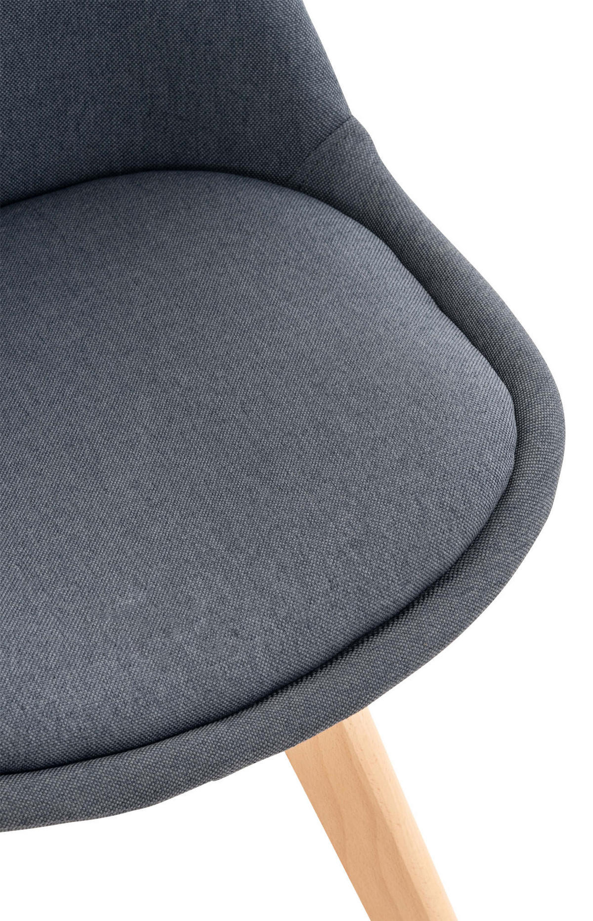 STUHL Stoff dunkelgrau - Eukalyptusholzfarben/Dunkelgrau, Holz/Textil (49/83/50cm) - CLP