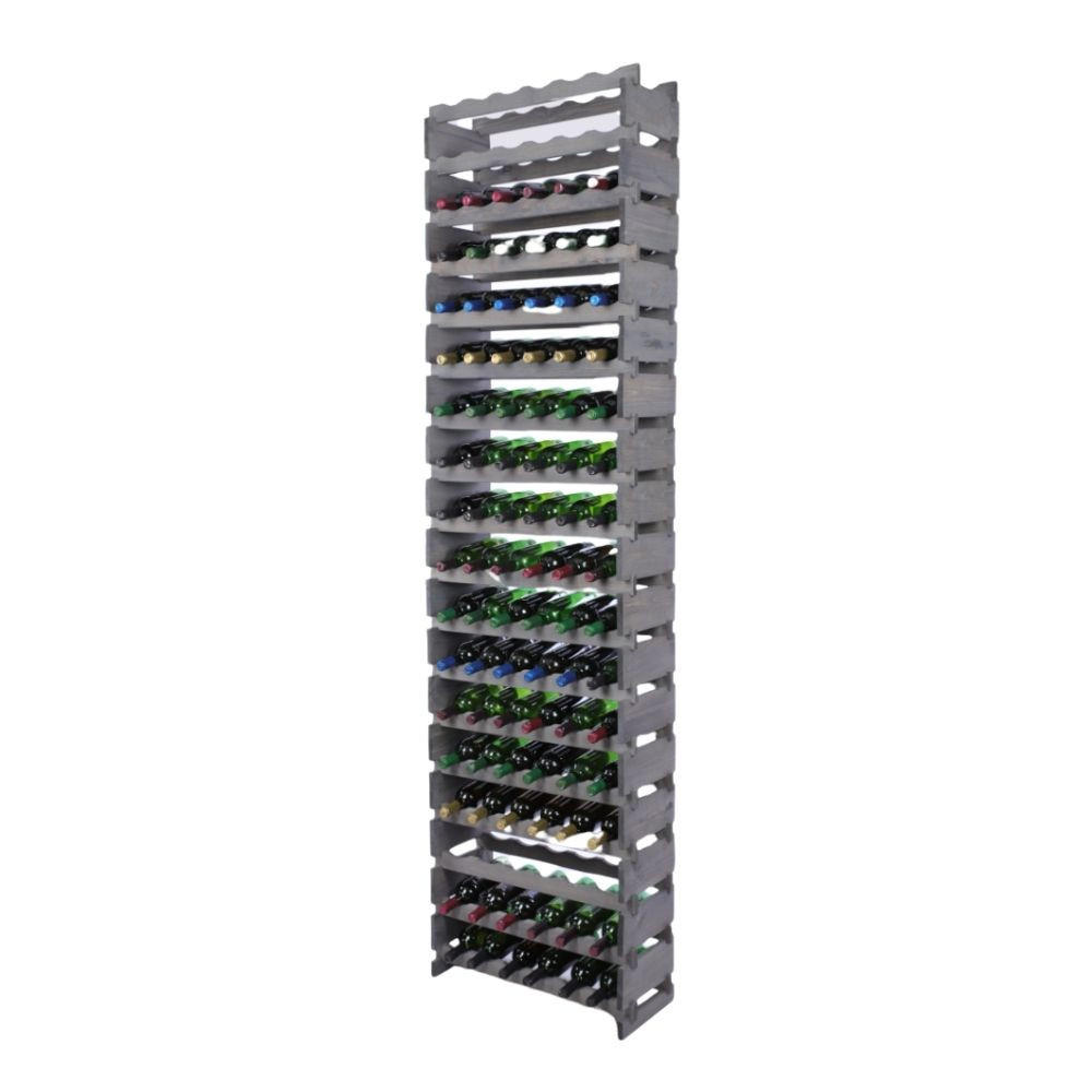 WEINREGAL VINOTECA FLEX PRO HxBxT 247x65x28cm 108 Flaschen auf 18 Ebenen Grau - Grau, Holz (65/247/28cm) - PROREGAL