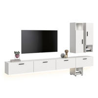 WOHNWAND INKL BELEUCHTUNG The One weiß 300/34/178 cm - Weiß, Holzwerkstoff (300/178/34cm) - Xonox