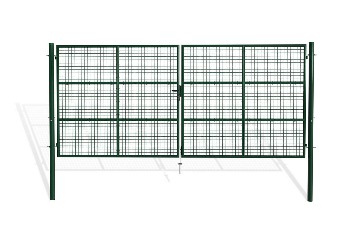ZAUNTOR Olga Grün 4m H.180cm + TÜRCHEN 1m H.180cm - Grün, Metall (407.2/181cm) - Casanoov