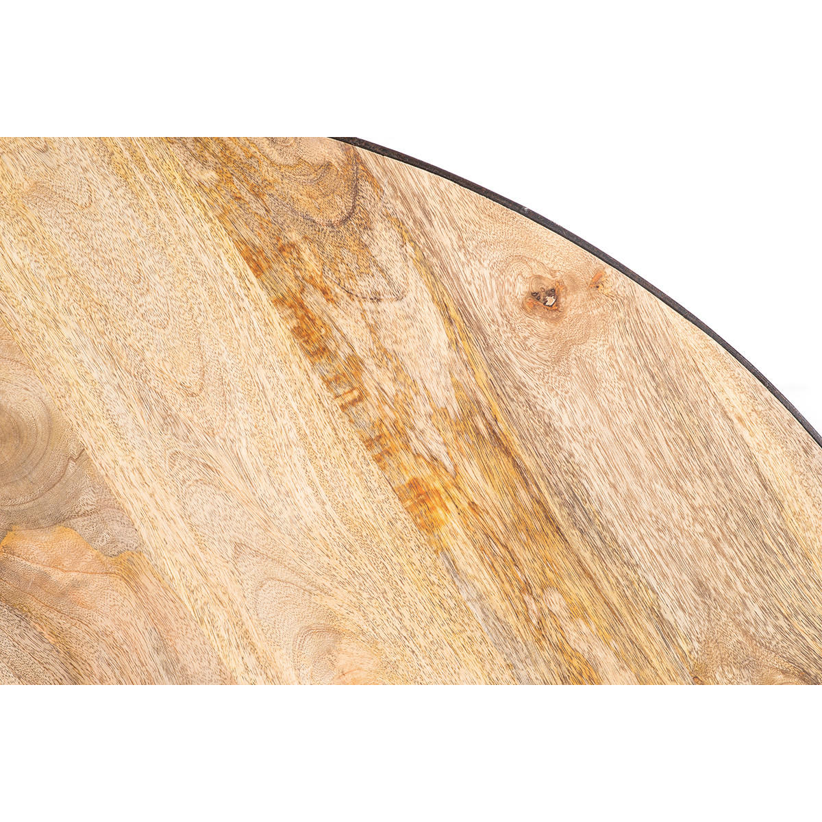 ESSTISCH Industriell Holz Metall D125 ATELIER - Dunkelbraun, Holz (125/125/75cm) - Miliboo